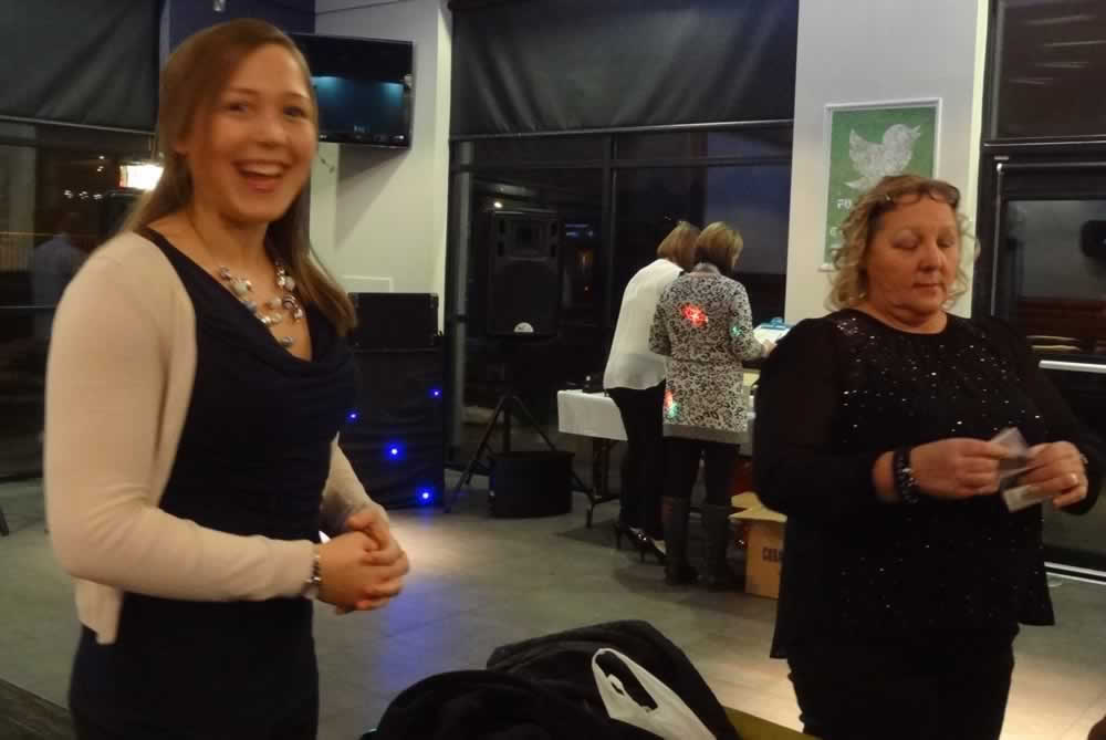 Amy and Shirley prepare for the festivities - with Amy already smiling!