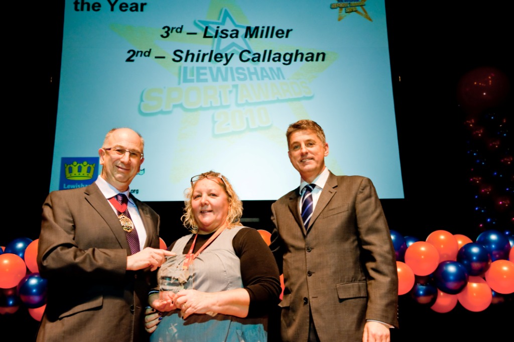 Shirley accepts her Runner-up Coach of the Year Award