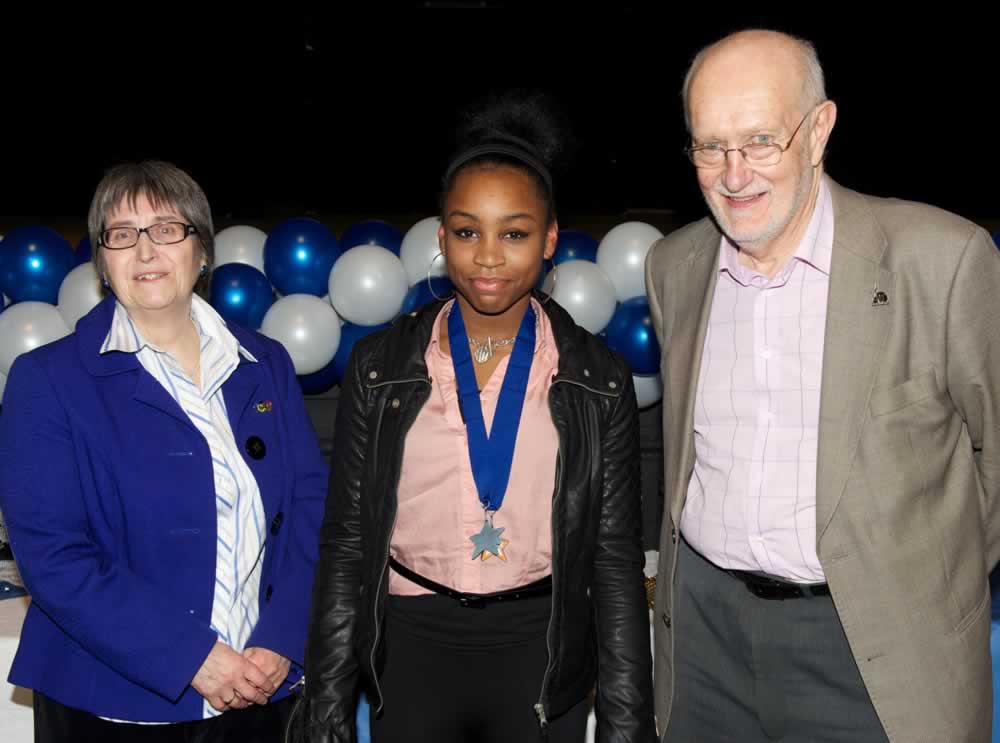 Celeste with her London Youth Games Silver Medal Award